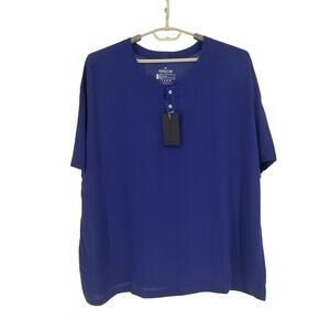 NEW Rawgear Purple Henley Short Sleeve Sleep Shirt Sz XL